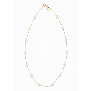 ✨BRAND NEW✨Elegant Gold and White Pearl Necklace - 18K YG chain & 13 white pearl